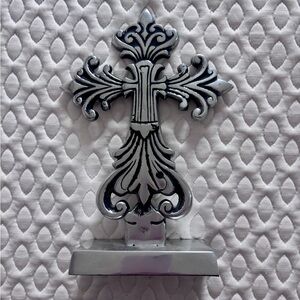 Decorative Tabletop Silver Cross